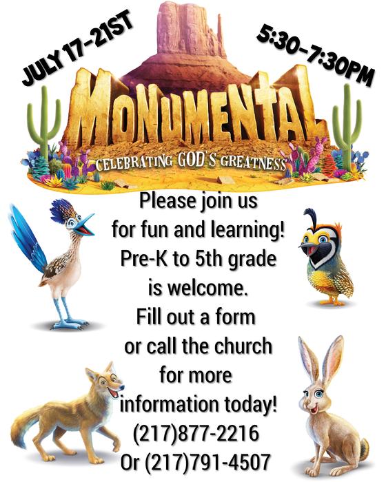Monumental VBS 2022: Celebrate God's Greatness at First Congregational Church Decatur IL